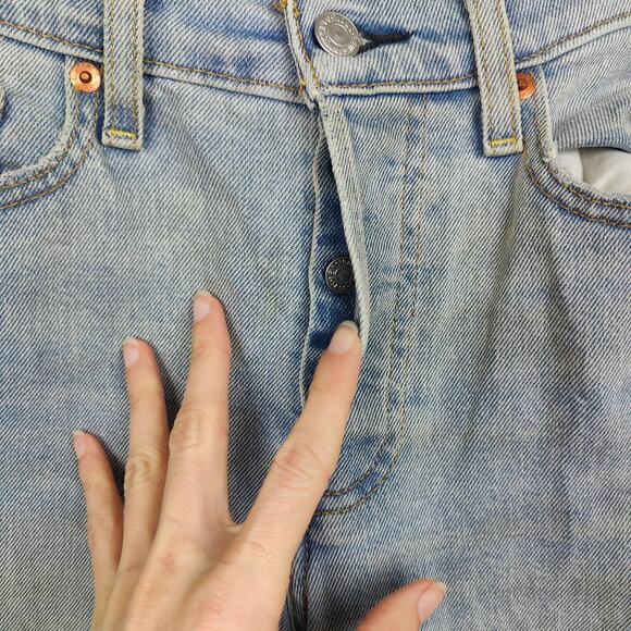 Levis Wedgie Icon Fit Jeans Womens 27 Light Wash Preppy Button Fly Boho Straight - Picture 3 of 13
